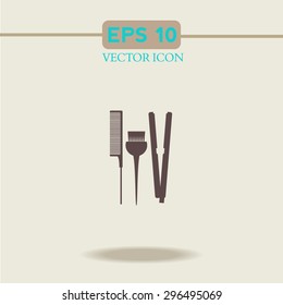 set of hair care. combs, brushes for hair coloring