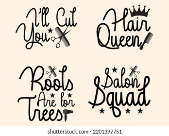  Set of hair dresser  t-shirt design 