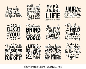  Set of hair dresser  t-shirt design 