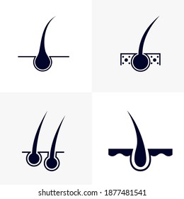 Set of Hair follicle logo design vector template, Organs logo design concept, Icon symbol