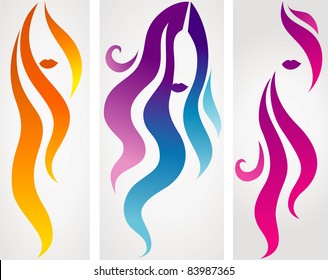 Set of hair icons