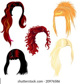 Set Hair Styling Woman Stock Vector (Royalty Free) 23467669