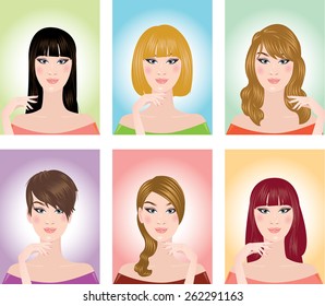 Set of hair styling for woman.

