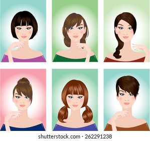 Set of hair styling for woman.
