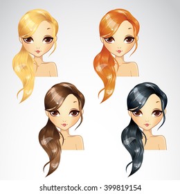 Set Of Hair Tail On One Side
