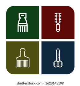 Set of haircut icons. Such as Comb, Hair brush, Scissors , haircut icons