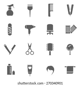 Set of hairdresser barber shop vector icons