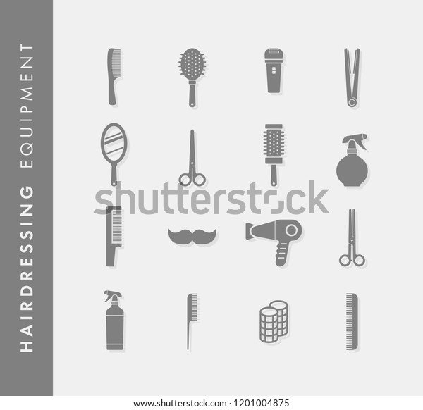 Set Hairdresser Icons Stock Vector Royalty Free 1201004875 Shutterstock 4056