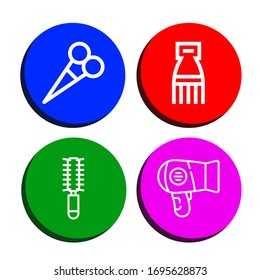 Set of hairdresser icons. Such as Scissors, Comb, Hair brush, Hair dryer , hairdresser icons