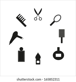 Set of hairdressing icons