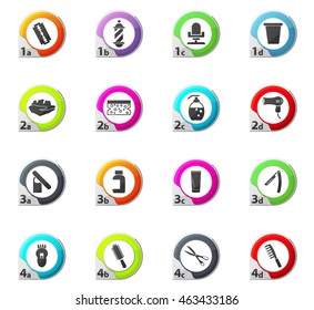 Set of hairdressing web icons for user interface design