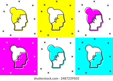 Conjunto de peinado para los hombres icono aislado sobre fondo de color.  Vector