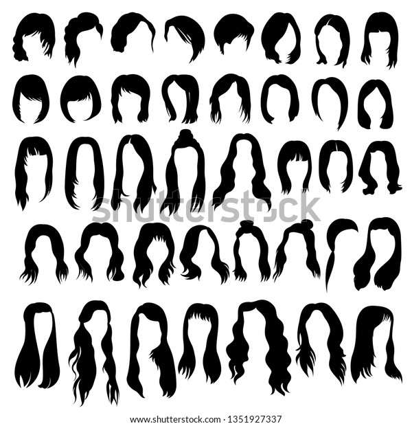 Set Hairstyles Haircuts Templates On White Stock Vector (Royalty Free ...