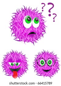 set of hairy smilies