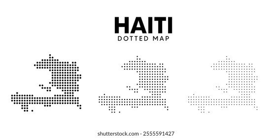Set of Haiti dotted map vector on white isolated