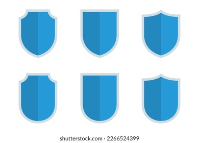 Set Of Half Shadow Shields Vectorart