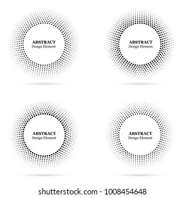 Set of halftone abstract dotted backgrounds for your design. Halftone effect vector pattern. Circle dots isolated on the white background. Vector abstract logo design element.