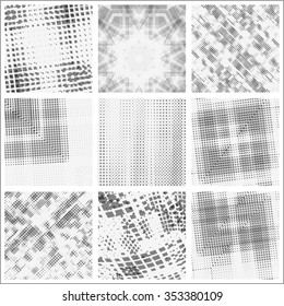 Set of halftone abstract forms