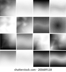 Set of halftone background. Vector illustration 