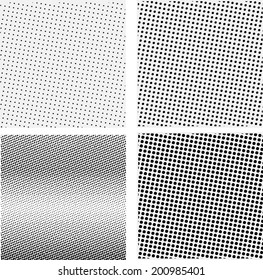 Set of halftone background. Vector illustration