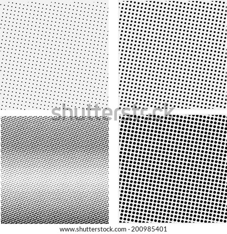 Set of halftone background. Vector illustration