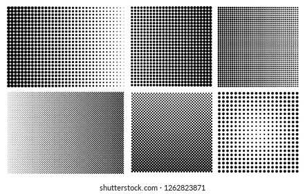 Set of halftone backgrounds