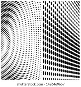 Set of halftone backgrounds. Abstract texture of dots on white