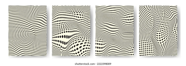 Set of halftone backgrounds. Illustration for posters, advertisements, banners, wallpapers and covers. Vector illustration
