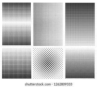 Different Variations Halftone Texture Set Vector Stock Vector (Royalty ...