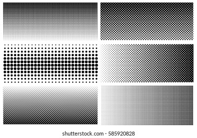 Set of halftone backgrounds.Vector halftone dots pattern.