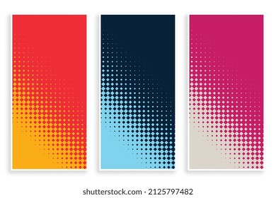 conjunto de banner de semitono en diferentes colores