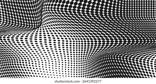Set of halftone circle dots gradient pattern textures. Half tone dots backgrounds. Horizontal templates using halftone dots pattern.