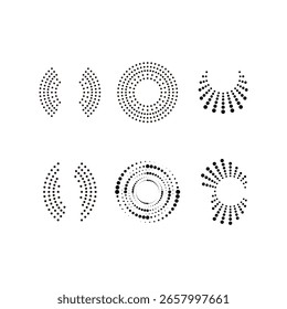 conjunto de logotipo de círculo de meio-tom