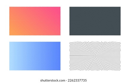 Set of Halftone circle texture background, grid abstract vector illustration .