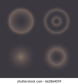 Set of halftone circles, halftone dot pattern, abstract elements. Vector illustration.
