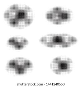 set halftone circles with dots