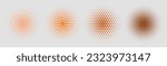 Set of halftone circles. Vector illustration.