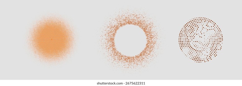 Set of halftone circles. Vector illustration eps 10