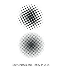 set of halftone dots in circle form