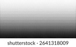 Set of halftone dots gradient pattern texture isolated on white background. Straight dotted spots using halftone circle dot raster texture. Vector blot half tone collection.