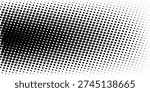 Set of halftone dots gradient pattern texture isolated on white background. Straight dotted spots using halftone circle dot raster texture. Vector blot half tone collection.