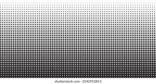 Set of halftone dots gradient pattern texture isolated on white background. Straight dotted spots using halftone circle dot raster texture. Vector blot half tone collection.