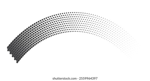 Set of halftone dots gradient pattern texture isolated on white background. Straight dotted spots using halftone circle dot raster texture. Vector blot half tone collection. 
