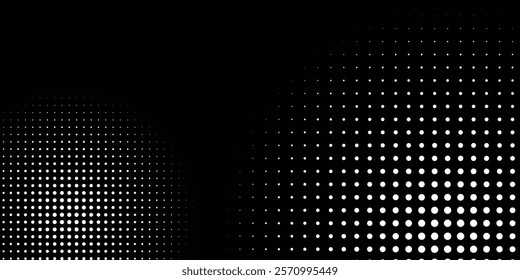 Set of halftone dots gradient pattern texture isolated on white background. Straight dotted spots using halftone circle dot raster texture. Vector blot half tone collection.