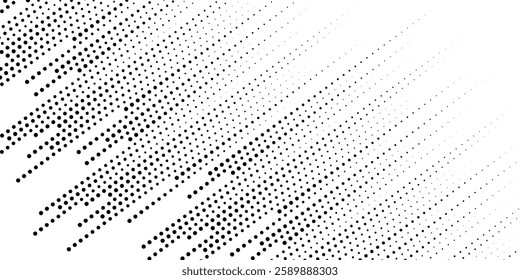 Set of halftone dots gradient pattern texture isolated on white background. Straight dotted spots using halftone circle dot raster texture. Vector blot half tone collection.