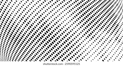 Set of halftone dots gradient pattern texture isolated on white background. Straight dotted spots using halftone circle dot raster texture. Vector blot half tone collection.