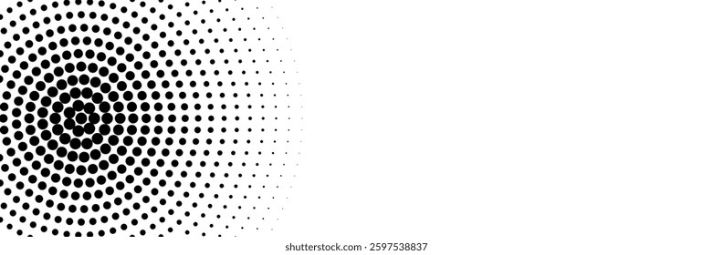 Set of halftone dots gradient pattern texture isolated on white background. Straight dotted spots using halftone circle dot raster texture. Vector blot half tone collection.