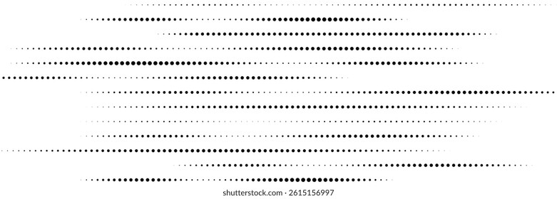 Set of halftone dots gradient pattern texture isolated on white background. Straight dotted spots using halftone circle dot raster texture. Vector blot half tone collection.