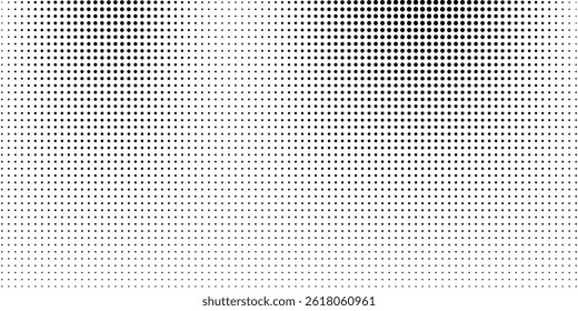 Set of halftone dots gradient pattern texture isolated on white background. Straight dotted spots using halftone circle dot raster texture. Vector blot half tone collection.