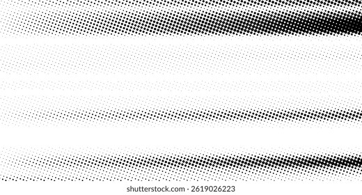 Set of halftone dots gradient pattern texture isolated on white background. Straight dotted spots using halftone circle dot raster texture. Vector blot half tone collection.